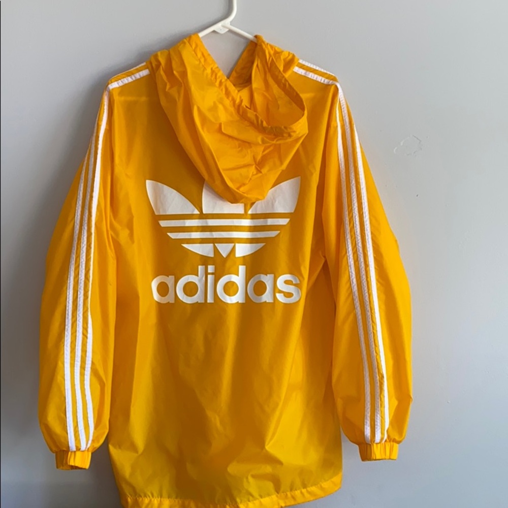 Yellow adidas windbreaker